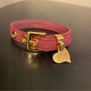 Miu Miu Leather Bracelet with Gold Charm